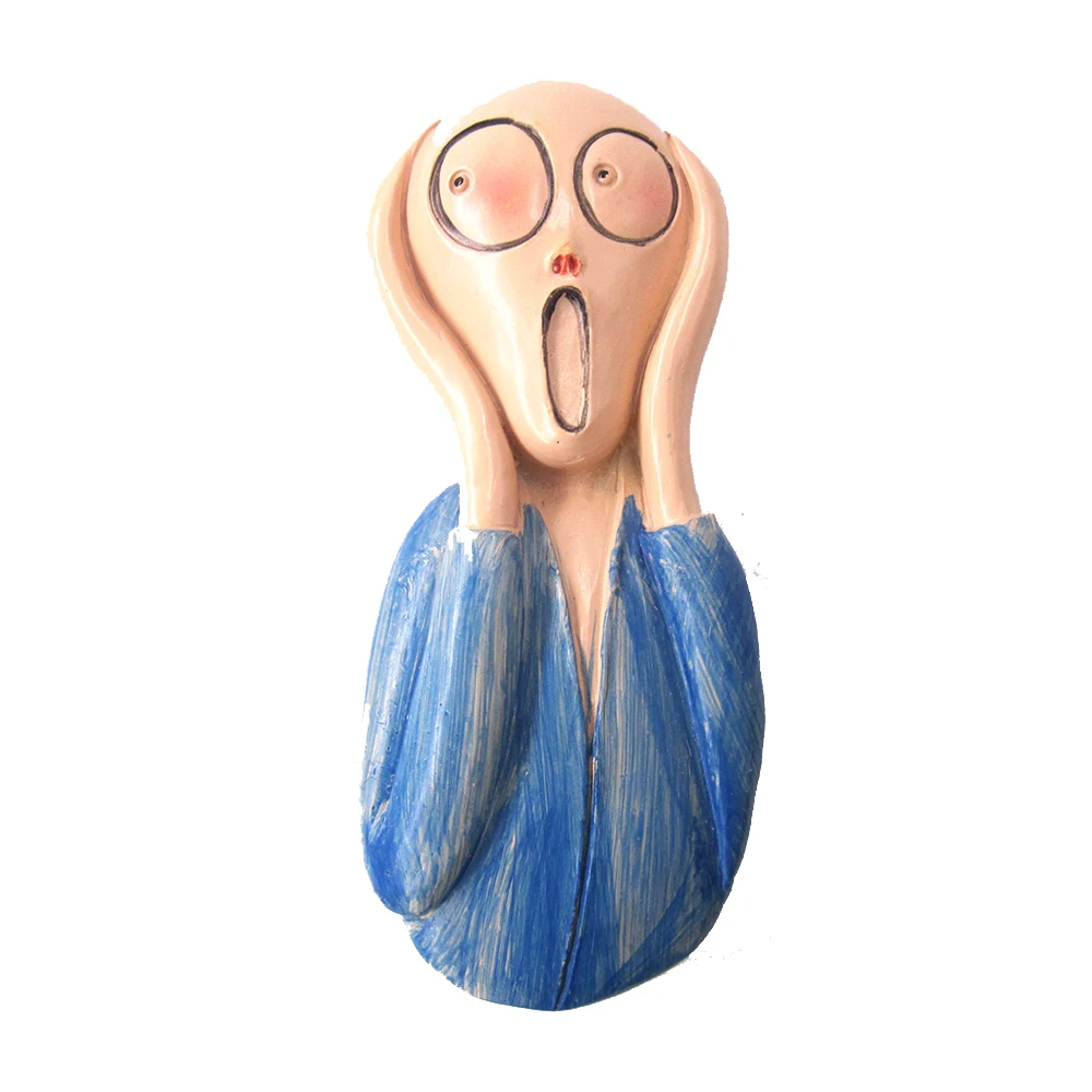 

Fridge Magnet Souvenir Refrigerator Magnets Sticker The Scream Norway Poland France Countries 3D Decor Note Kids Hand Painted