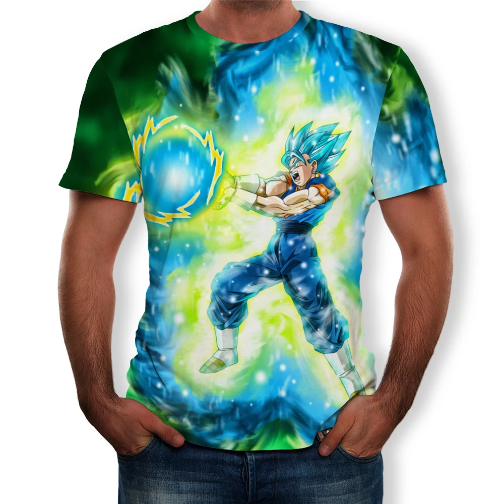 Футболка с 3D принтом Dragon Ball Z мужские повседневные Забавные футболки рисунками из