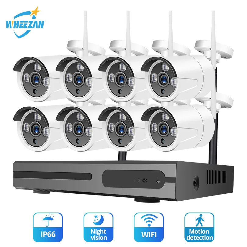 Wheezan система безопасности камеры CCTV Wifi 1080 P NVR 8CH видеонаблюдения HD ip камера