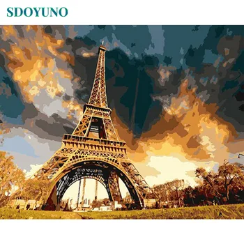 

SDOYUNO Oil Painting By Numbers DIY Frameless acrylic pictures by numbers 60x75cm Landscape On Canvas Digital Painting