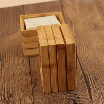

Natural Simple Soap Dish Soap Box Bamboo Rack Plate Container Tray Holder Wooden Case Shower Home Storage Bathroom Accessories