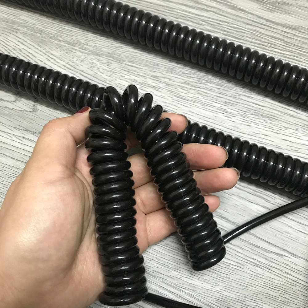 Cabo Telescópico Mola Resistente à Corrosão Máquina-ferramenta Linha Espiral Iluminação Móvel Carro Fio Espiral 20awg 24awg Núcleo