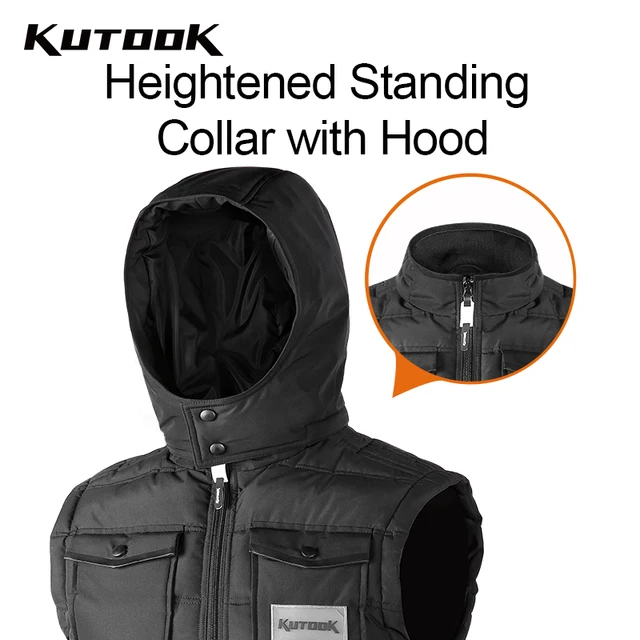 KUTOOK 남성용 다운 코튼 하이킹 조끼: 겨울을 위한 필수품