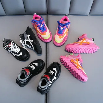 

2020 Toddler Little Big Kid Fashion Outdoor Trainers Girls Boys Lace-Up Chunky Sneakers Children School Sports Brand Shoes