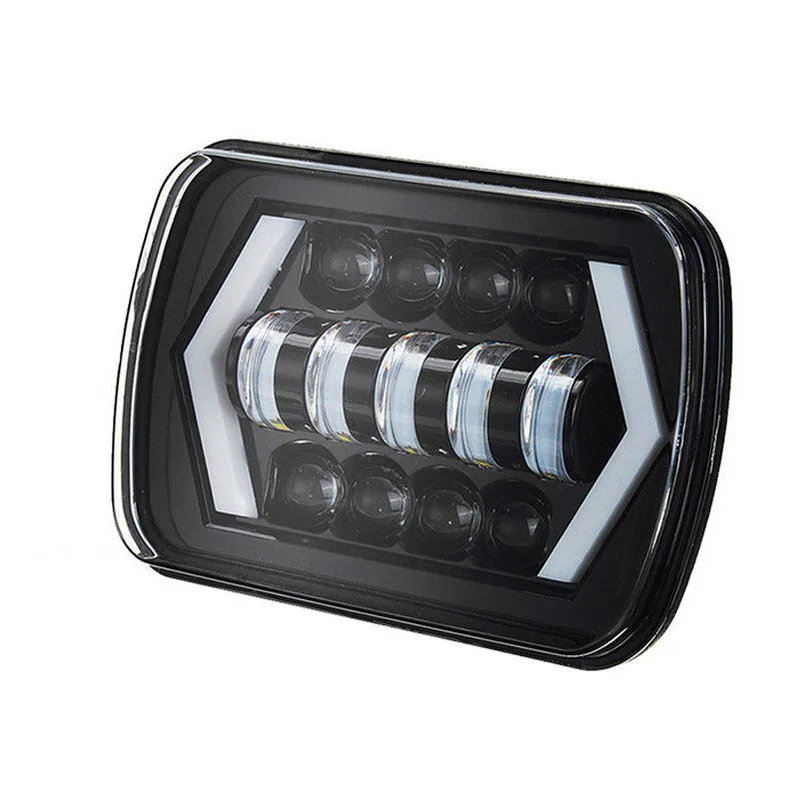 

1 pcs 5x7 7x6 400W 7 Inch H4 H13 Led Headlight with Angel Eyes Square High Low Beam Waterproof for Offroad Vehicle Trucks ATV