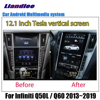 

Liandlee 12.1Inch Android Tesla Vertical Screen For Infiniti Q50L / Q60 2013~2019 Car Carplay Wifi GPS Navi Map Navigation Media