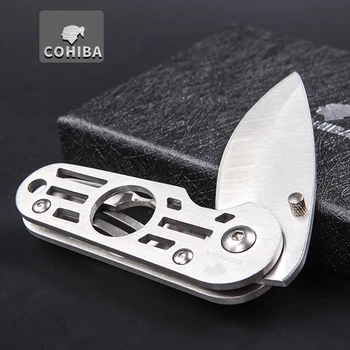 

The new 2 in 1stainless steel Cigar cutter knife Pocket Travel multifunctional Cigar Accessories c9212