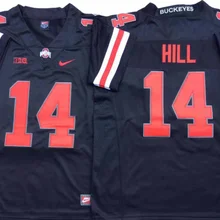 Все стилизованные штат Огайо# Buckeyes Черный#14 Хилл Джерси