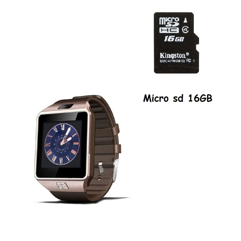 Горячая Распродажа DZ09 Смарт часы Android телефонный звонок 2G GSM sim-карта камера Bluetooth Smartwatch для andoid и ios - Цвет: Gold with TF 16GB