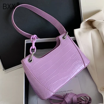 

[BXX] Crocodile Pattern Shoulder Bags For Women 2020 Small Handbags Female Luxury New Design Hand Bag Lady Travel Hand Bag HM447