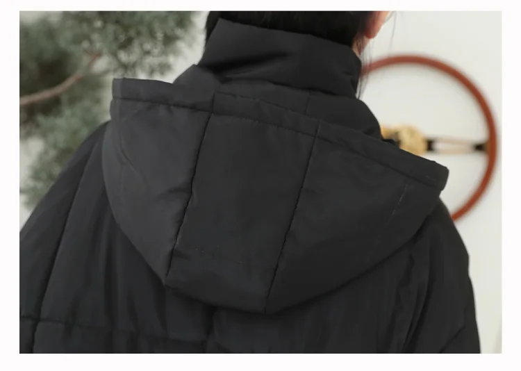 New Winter Hooded Long Sleeve Solid Color Black Orange Down Cotton-padded Warm Loose Big Size Jackets Women parkas Fashion