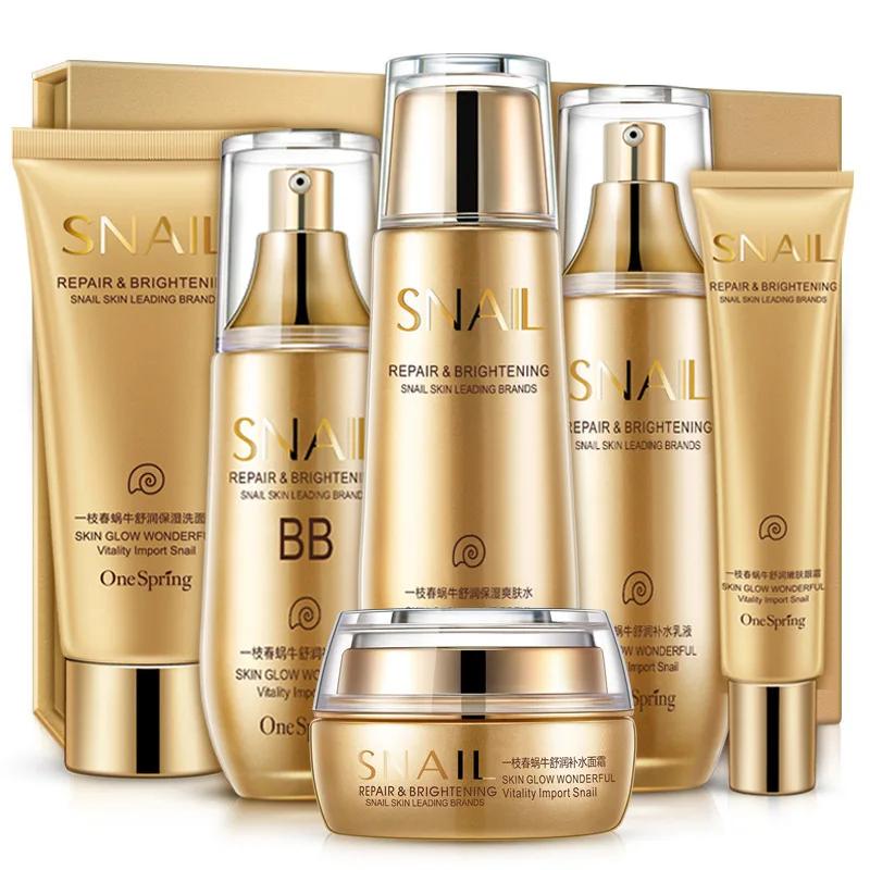 

Yi Zhichun Snail Shu Yun Moisturizing Six Pieces Set Moisturizing Shiny Set Beauty Skin Care Product Set Wholesale