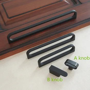 

3.66" 5" 7.55" 12.6" Black Cabinet Pull Handle Zinc Alloy Kitchen Cabinet Pull Rings Drawer knobs Dresser Knob 93 128 192 320mm