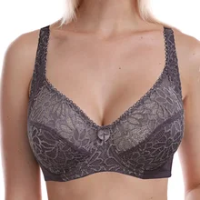 Женский кружевной бюстгальтер размера плюс, прозрачный бюстгальтер на косточках, сексуальное женское белье 34 36 38 40 42 44 B C D DD E F