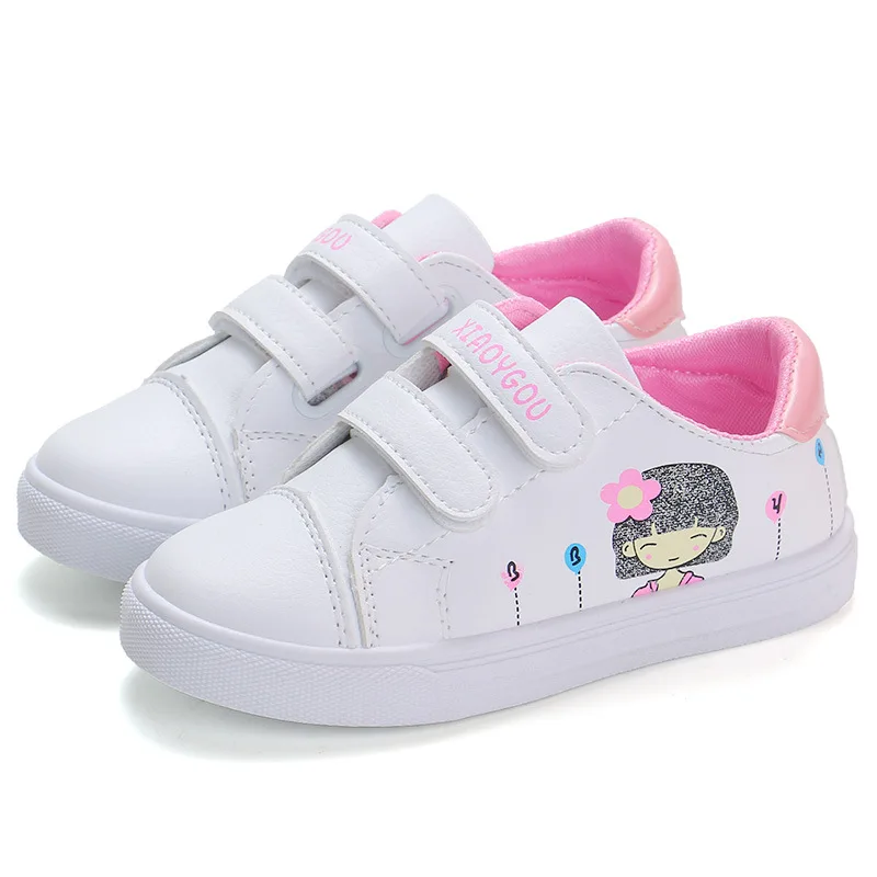 

2019 Fashion Light Soft Kids Shoes Sapato Feminino Velcro Adhesivo Pu Casual Shoes Spring Autumn Basket Girl Child Sneakers