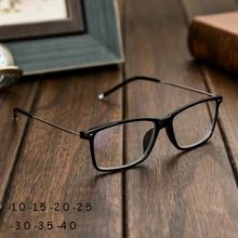 Готовые Очки для близорукости, унисекс, ультра-светильник, оправа из сплава, очки для женщин и мужчин, близорукие очки-1,5_ 2,5-3,0-4,0