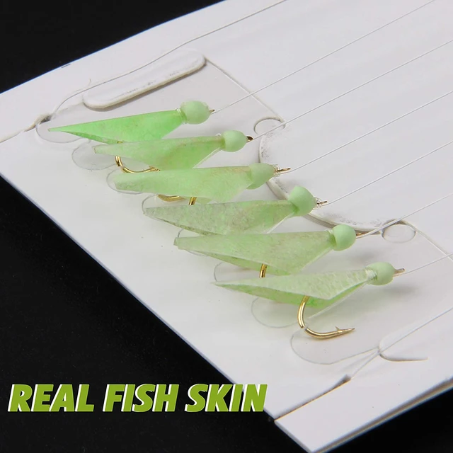 10/20/30PCS Fishing Rigs Saltwater Lures Bait Rigs Luminous Fishing Bait  Rigs Real Fish Skin