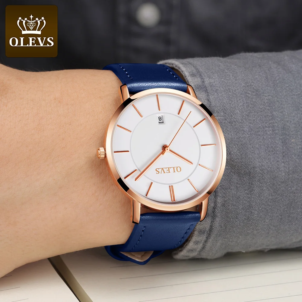 OLEVS Men's Watches Top Brand Luxury Waterproof Ultra Thin Date Clock Male Steel Strap Classic Quartz Watch Men Business Watches 5