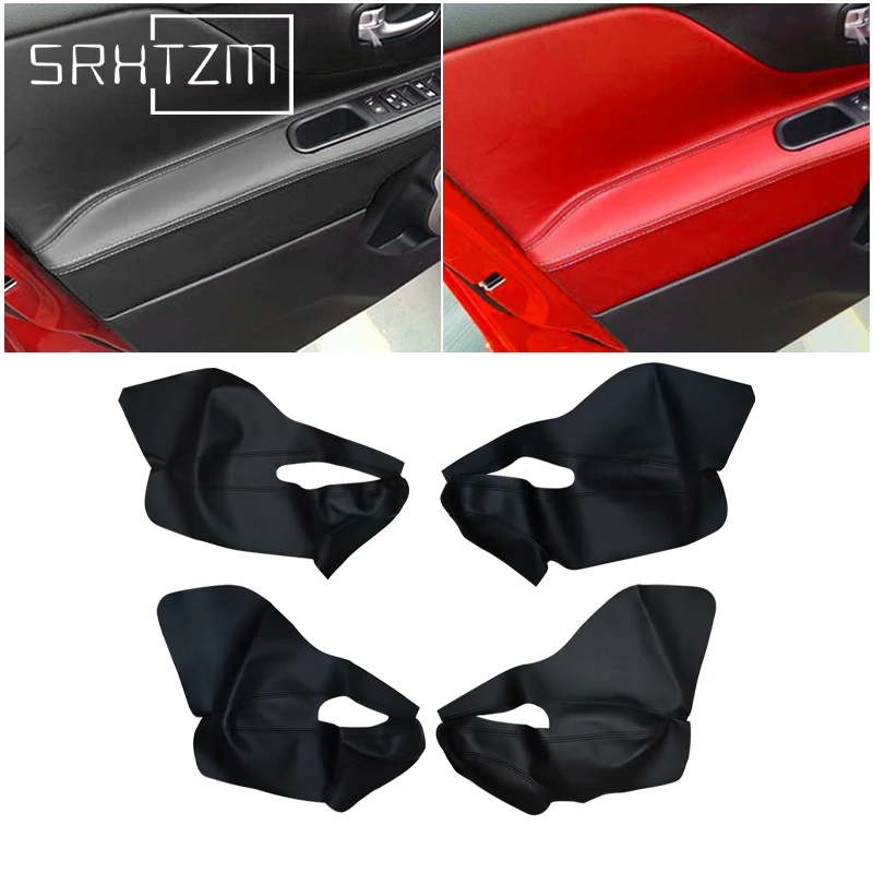 

4pcs Car Microfiber Leather Interior Door Armrest Panel Cover Protective Trim For Jeep Renegade 2015 2016 2017