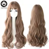 7JHH Popular Brown Ash Long Deep Wave Hair Lolita Wigs With Bangs Synthetic Wig For Women Fashion Thick Curls Wigs Girl ► Photo 2/6