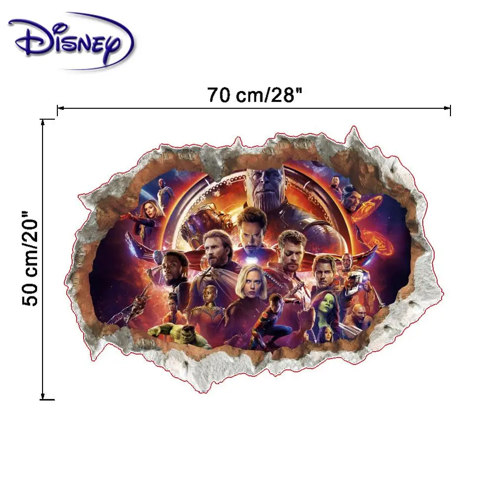 Disney рисунки из мультфильма ПВХ наклейки в спальню Стикеры наклейка "Мстители"