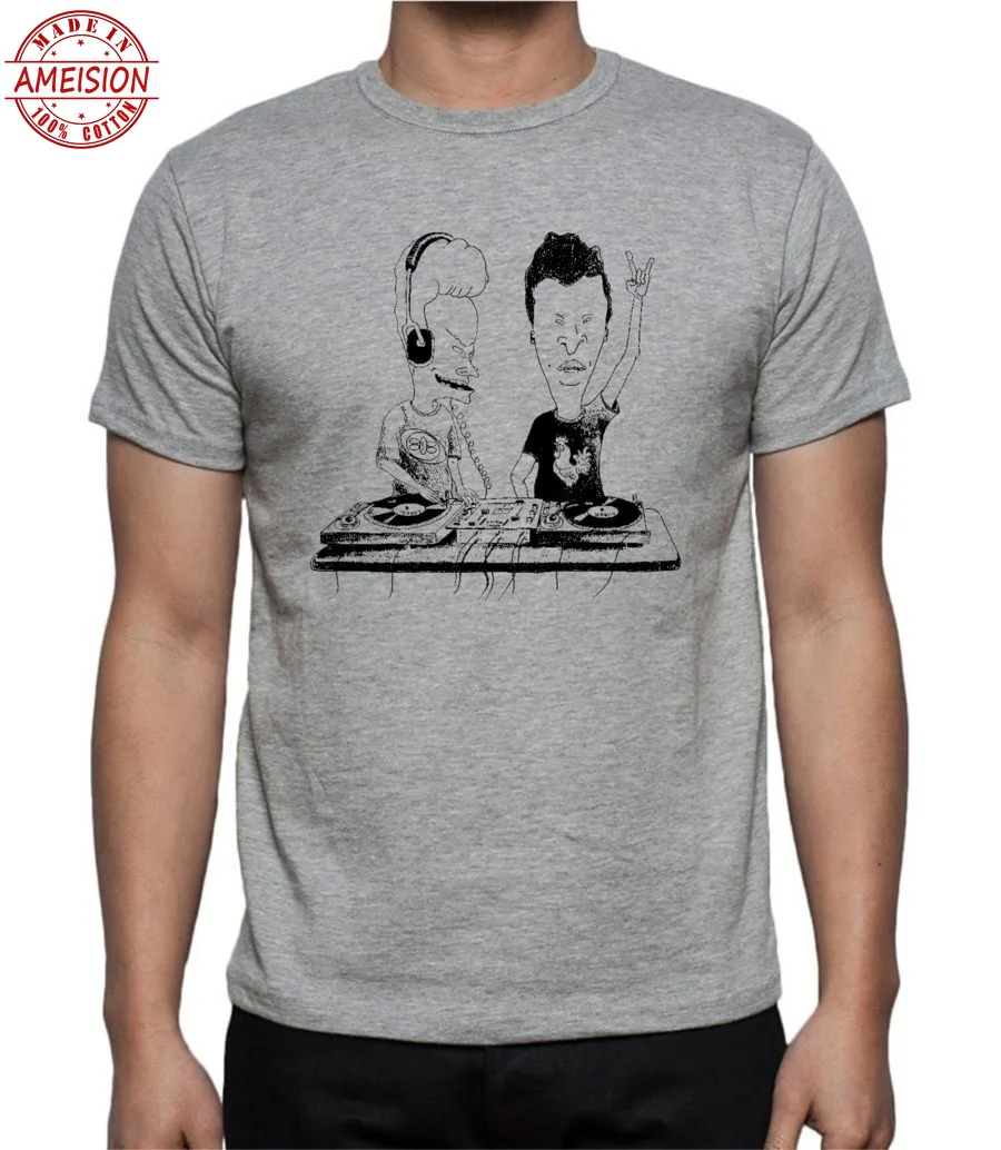 O-Neck Male Casual T-Shirt Top Tee Fashion Summer Paried Tshirts T Shirt Dj Music Band custom shirt | Мужская одежда