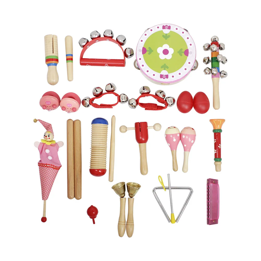 

Hot New Musical Toys Percussion Instruments Band Rhythm Kit for Kids Children Toddlers with Tambourine Wooden Guiro Handbells Ma