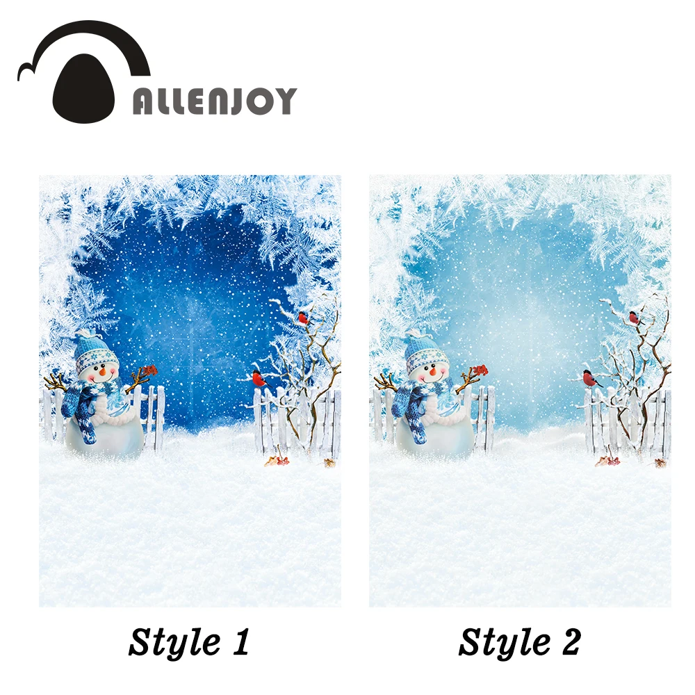 

Allenjoy photophone backdrops Christmas winter wonderland snowflake snowman children frozen photo studio backgrounds photobooth