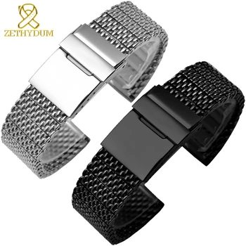 

High quality 316L stainless steel watchband solid metal band for breitling AB2010 Watch strap mens luxury 22 24mm mesh bracelet