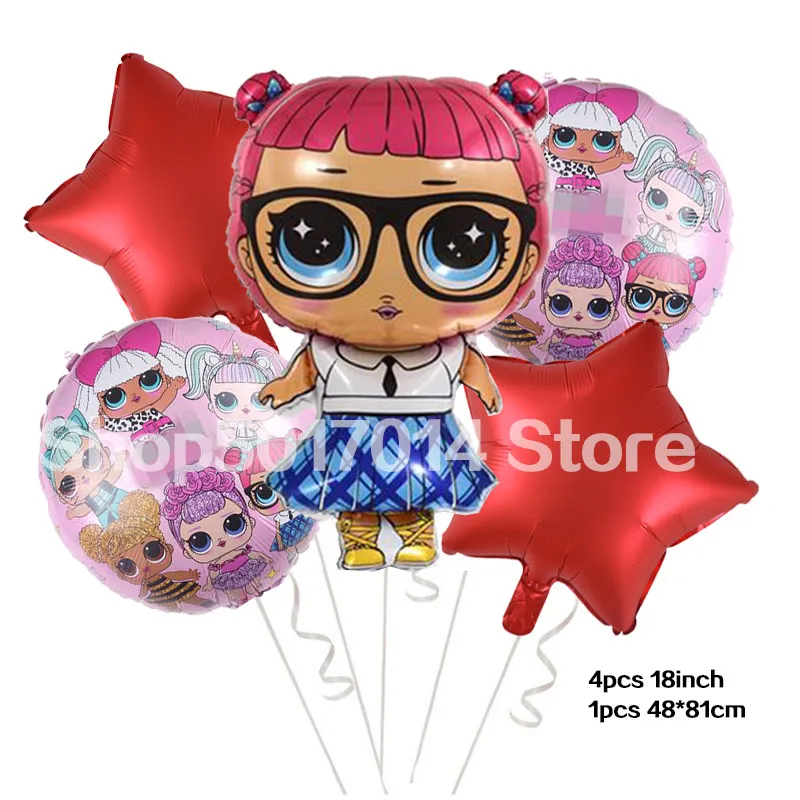 

5pcs Hot style surprise doll LOL aluminum balloon bar birthday party decoration wedding decoration balloons