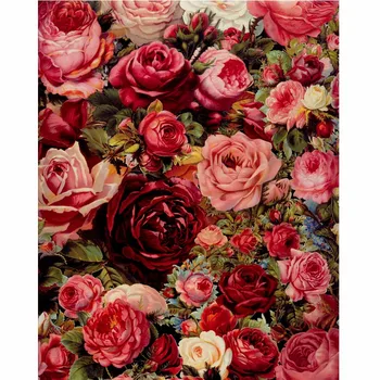 

Rose Flowers Wall Art Pictures DIY Painting By Numbers Draw On Canvas Oil Paintings Coloring By Number Modern Home Decor Artwork