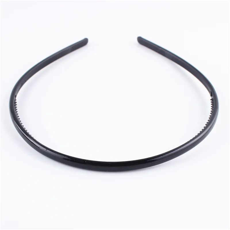 small hair clips Women Hair Hoop Headband with Tooth Hair Comb Glossy Black Head Band Hair Band Scrunchie Headwear Hoops Hair Accessories ladies headband