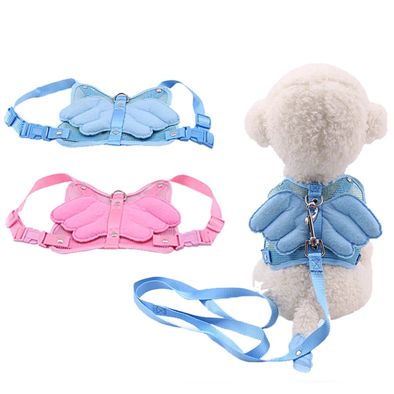 Angel Wing Cat Harness Pet Small Dog Clothes Puppy Rabbit Cute Collar Outdoor Walking Leash