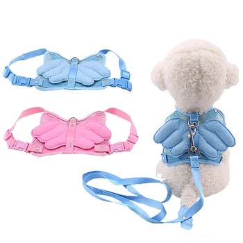

Angel Wing Cat Harness Pet Small Dog Clothes Puppy Rabbit Cute Collar Outdoor Walking Leash Adjustable Bunny Leash Rope