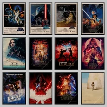 Звездные войны плакаты высокой четкости наклейки на стену украшение дома гостиная спальня Дома Ретро плакат на крафт-бумаге наклейки на стену