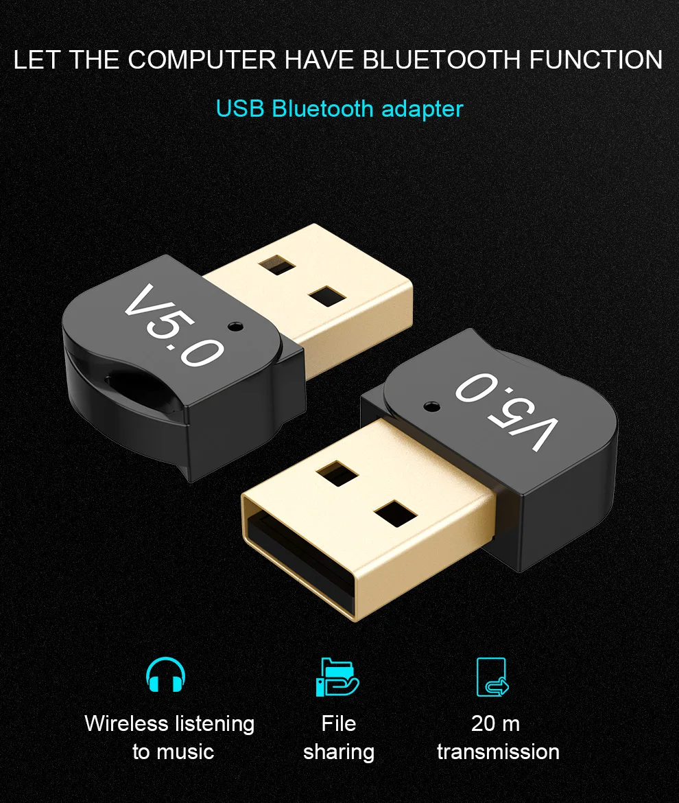 HEVARAL мини USB Bluetooth приемник беспроводной адаптер 5,0 Bluetooth ключ передатчик для компьютера ПК беспроводная мышь