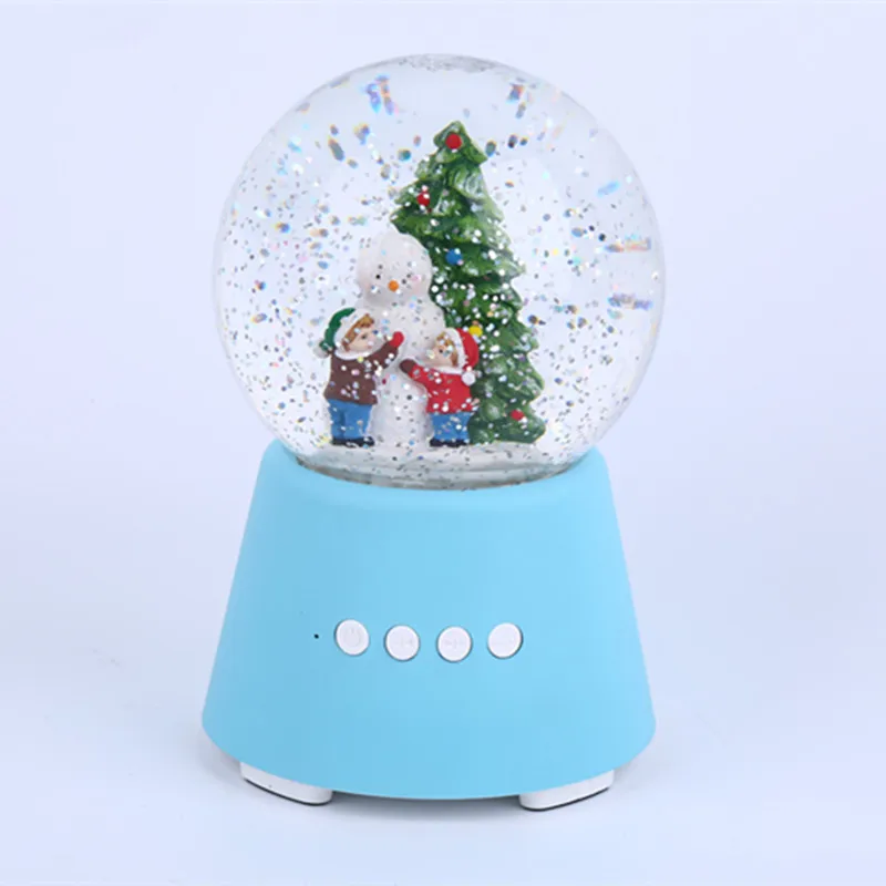 Беспроводная Bluetooth Колонка портативная карта Аудио Колонка хрустальный шар Ледяной Мир Bluetooth Беспроводная колонка для рождественского подарка - Цвет: Небесно-голубой