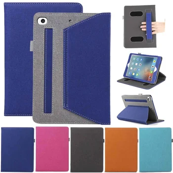 

For iPad mini 1234 Model Tablet Automatic Wake up/Sleep Case With Card Slot Shockproof Protective Shell Stand Canvas Case Cover