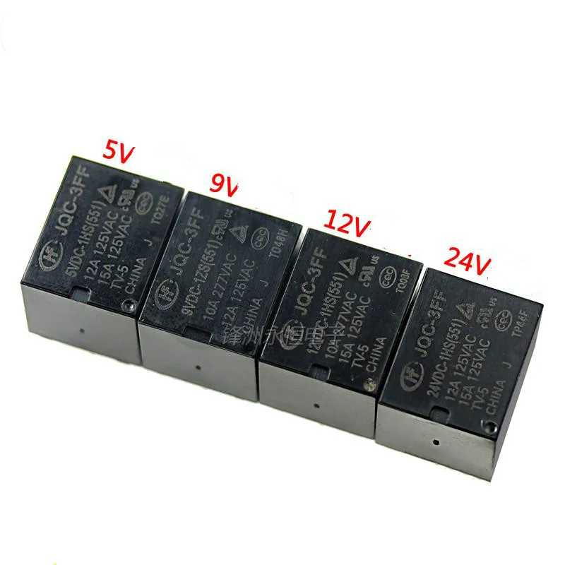 5 шт. 4-контактный hf-jqc-3ff-5 005 9 009 12 012 24 024 vdc-1hs реле | Обустройство дома
