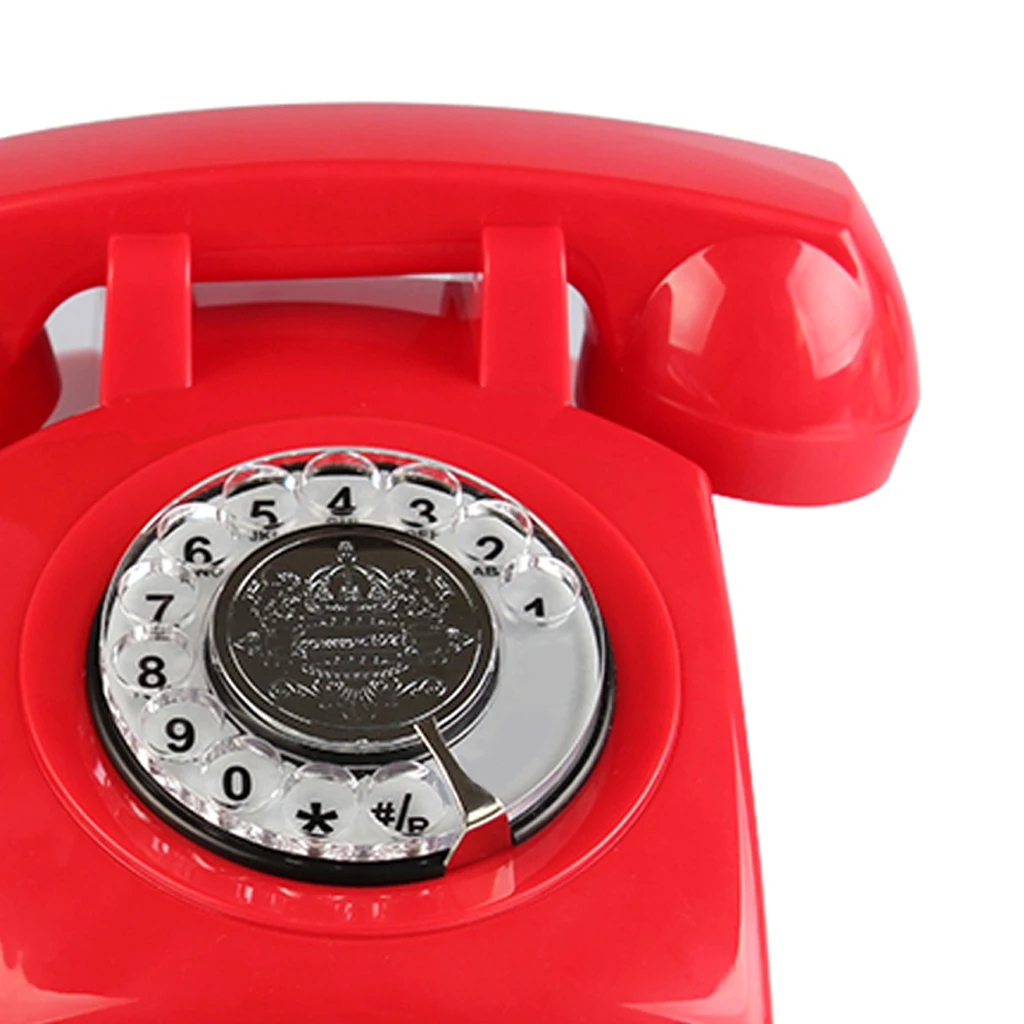 Retro Design 1970's Classic Style desk phone Landline Rotary Dial Telephone for Home Office