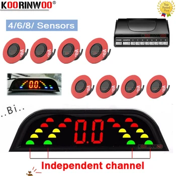 

Koorinwoo Flat 13MM Original Parkmaster 4 Channels Buzzer Car Sensors With Monitor Parking Sensors 4/6/8 Car Detector Assistanc