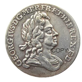

UK 1717/1723 6 Pence SHILLING - GEORGE I BRITISH SILVER COIN - NICE Silver Plated Copy Coin