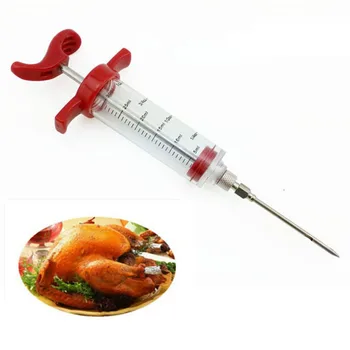 

Stainless Steel Needles Spice Syringe Marinade Injector Flavor Syringe Cooking Meat Poultry Turkey Chicken BBQ Tool