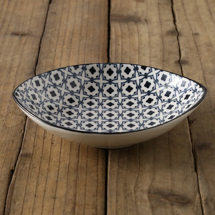 20*16 см креативный в японском стиле оливковый керамический салат для тарелок глубокое блюдо для домашнего отеля креативная суповая чаша тарелка для пасты - Цвет: 4