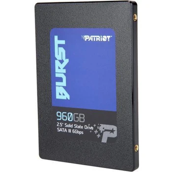 

SSD Patriot Burst PBU960GS25SSDR SSD, 2.5 ", 960GB, SATA-III, read: 560 Mb / s, write: 540 Mb / s, TLC 3D NAND, TRIM, NCQ, buffer: 32MB