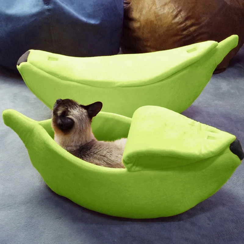Мягкий хлопковый теплый коврик для домашних животных в виде банана, кровати, кровати для маленьких и средних собак, кошек, питомцев