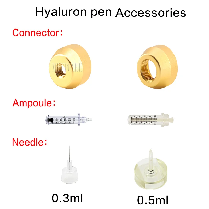 2in 1 Meso Injection Gun Hyaluron Pen 0.3ml&0.5ml Gold Hyaluronic Acid Pen Lip Filler Anti Wrinkle Injector Nebulizer Skin Care