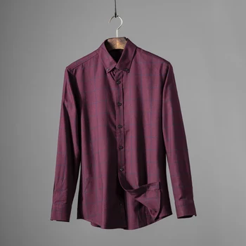 

Good quality!Men's autumn 100% cotton casual plaid shirt male slim long sleeve youth men gentlemen fashion shirt TB3863