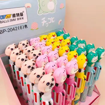 

1 lot=36pcs 6 colors muticolor ballpoint pen cartoon avocado boys girls favors gift prize student stationery notebook mark pen