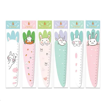 

36 pcs/lot Carrot Rabbit Magnet Ruler Cute Bendable 15cm Measuring Drawing Tool Promotional Stationery gift school supplies